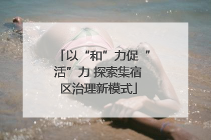 以“和”力促“活”力 探索集宿区治理新模式