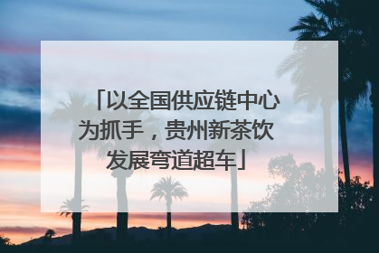 以全国供应链中心为抓手，贵州新茶饮发展弯道超车