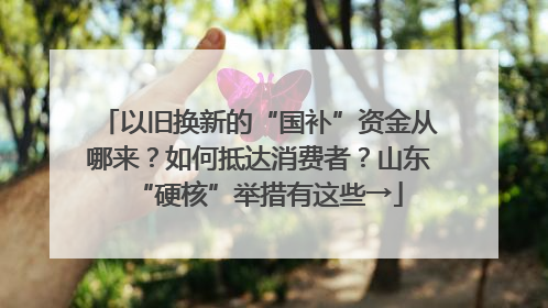 以旧换新的“国补”资金从哪来？如何抵达消费者？山东“硬核”举措有这些→