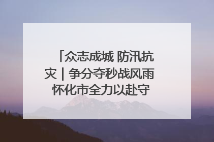 众志成城 防汛抗灾｜争分夺秒战风雨 怀化市全力以赴守护人民群众安全