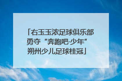 右玉玉浓足球俱乐部勇夺“奔跑吧·少年”朔州少儿足球桂冠