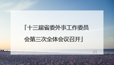 十三届省委外事工作委员会第三次全体会议召开