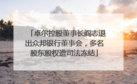 卓尔控股董事长阎志退出众邦银行董事会，多名股东股权遭司法冻结