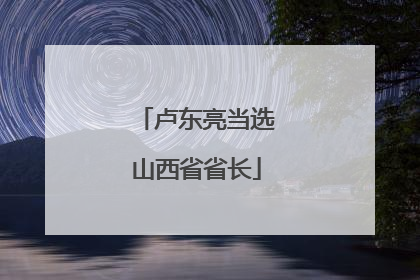 卢东亮当选山西省省长