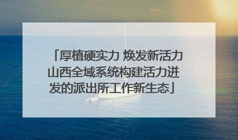 厚植硬实力 焕发新活力 山西全域系统构建活力迸发的派出所工作新生态