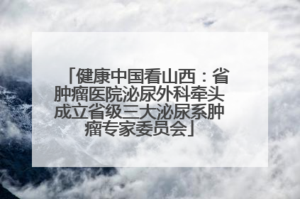 健康中国看山西：省肿瘤医院泌尿外科牵头成立省级三大泌尿系肿瘤专家委员会