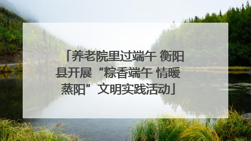 养老院里过端午 衡阳县开展“粽香端午 情暖蒸阳”文明实践活动