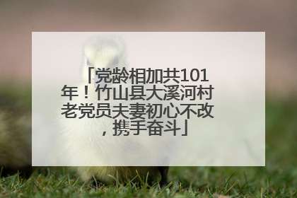 党龄相加共101年！竹山县大溪河村老党员夫妻初心不改，携手奋斗