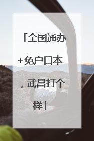 全国通办+免户口本，武昌打个样