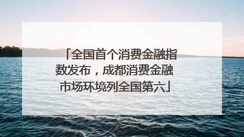 全国首个消费金融指数发布，成都消费金融市场环境列全国第六