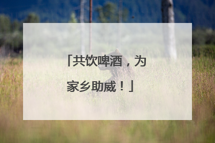 共饮啤酒，为家乡助威！