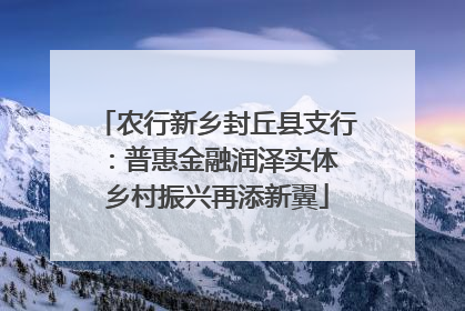 农行新乡封丘县支行：普惠金融润泽实体 乡村振兴再添新翼