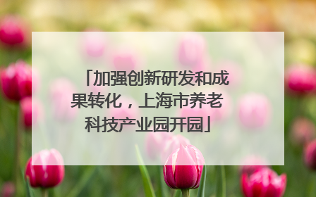 加强创新研发和成果转化，上海市养老科技产业园开园