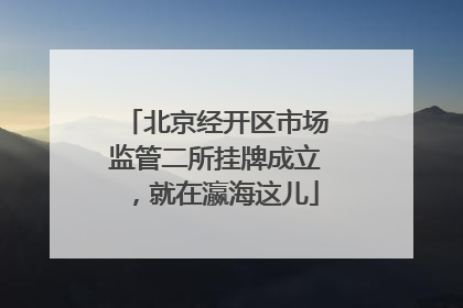 北京经开区市场监管二所挂牌成立，就在瀛海这儿