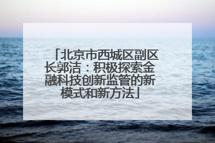北京市西城区副区长郭洁：积极探索金融科技创新监管的新模式和新方法