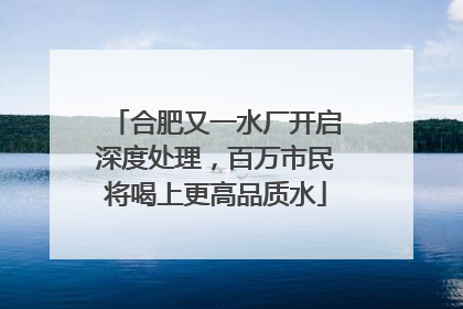合肥又一水厂开启深度处理，百万市民将喝上更高品质水