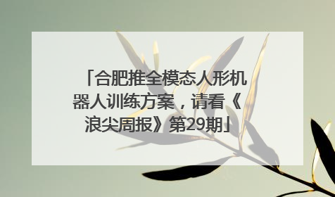 合肥推全模态人形机器人训练方案，请看《浪尖周报》第29期