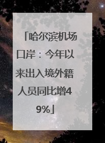 哈尔滨机场口岸：今年以来出入境外籍人员同比增49%