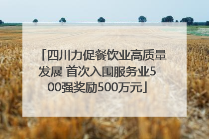 四川力促餐饮业高质量发展 首次入围服务业500强奖励500万元