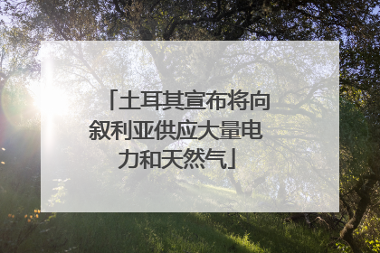 土耳其宣布将向叙利亚供应大量电力和天然气