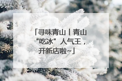 寻味青山丨青山“吃冰”人气王，开新店啦~