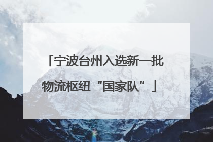 宁波台州入选新一批物流枢纽“国家队”