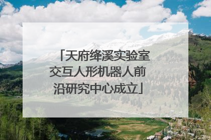 天府绛溪实验室交互人形机器人前沿研究中心成立