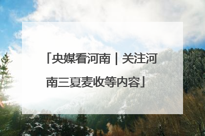 央媒看河南｜关注河南三夏麦收等内容
