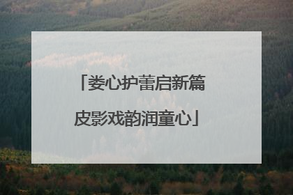 娄心护蕾启新篇 皮影戏韵润童心