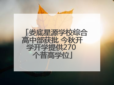 娄底星源学校综合高中部获批 今秋开学开学提供270 个普高学位