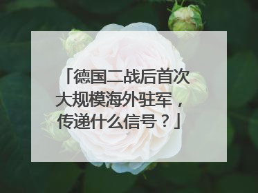 德国二战后首次大规模海外驻军，传递什么信号？