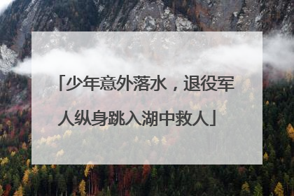 少年意外落水，退役军人纵身跳入湖中救人