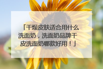 干燥皮肤适合用什么洗面奶，洗面奶品牌干皮洗面奶哪款好用！