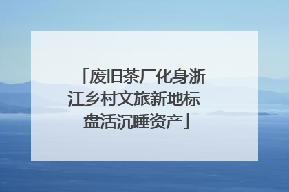 废旧茶厂化身浙江乡村文旅新地标 盘活沉睡资产