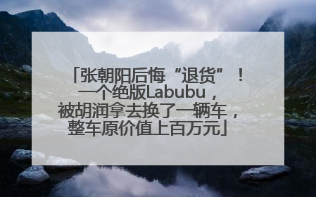 张朝阳后悔“退货”！一个绝版Labubu，被胡润拿去换了一辆车，整车原价值上百万元