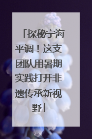 探秘宁海平调！这支团队用暑期实践打开非遗传承新视野