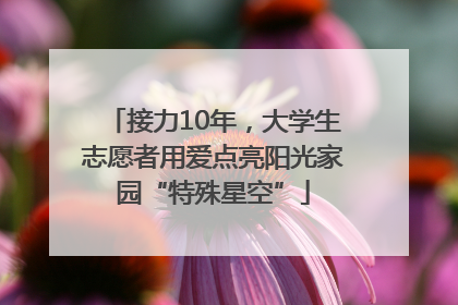 接力10年，大学生志愿者用爱点亮阳光家园“特殊星空”