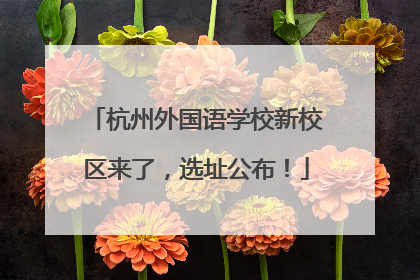杭州外国语学校新校区来了，选址公布！