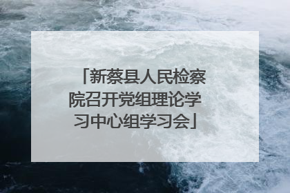 新蔡县人民检察院召开党组理论学习中心组学习会