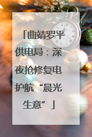 曲靖罗平供电局：深夜抢修复电护航“晨光生意”