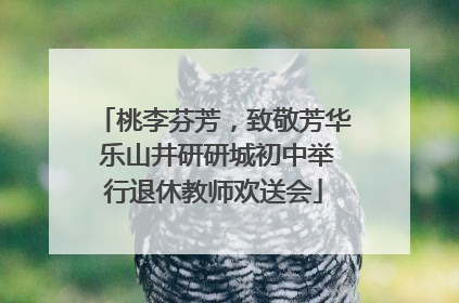 桃李芬芳，致敬芳华 乐山井研研城初中举行退休教师欢送会