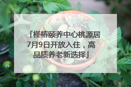 槿椿颐养中心桃源居7月9日开放入住，高品质养老新选择