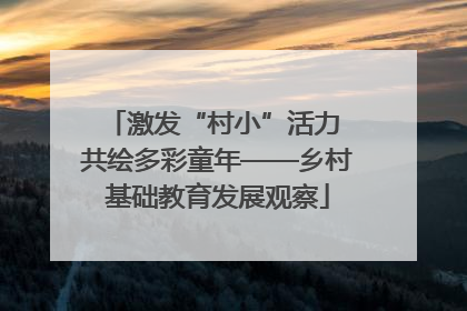 激发“村小”活力 共绘多彩童年——乡村基础教育发展观察