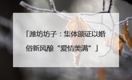 潍坊坊子：集体颁证以婚俗新风酿“爱情美满”