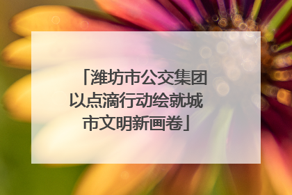 潍坊市公交集团以点滴行动绘就城市文明新画卷
