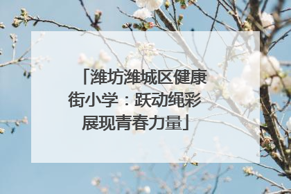 潍坊潍城区健康街小学：跃动绳彩展现青春力量