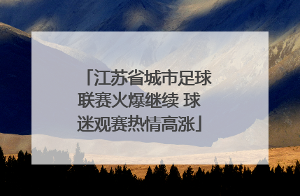 江苏省城市足球联赛火爆继续 球迷观赛热情高涨