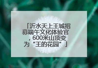 沂水天上王城招募端午文化体验官，600米山顶变为“王的花园”
