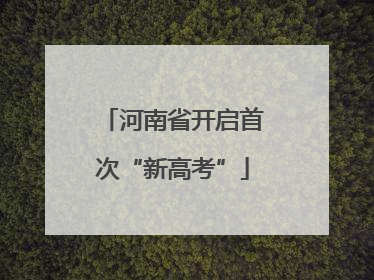 河南省开启首次“新高考”