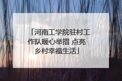 河南工学院驻村工作队暖心举措 点亮乡村幸福生活